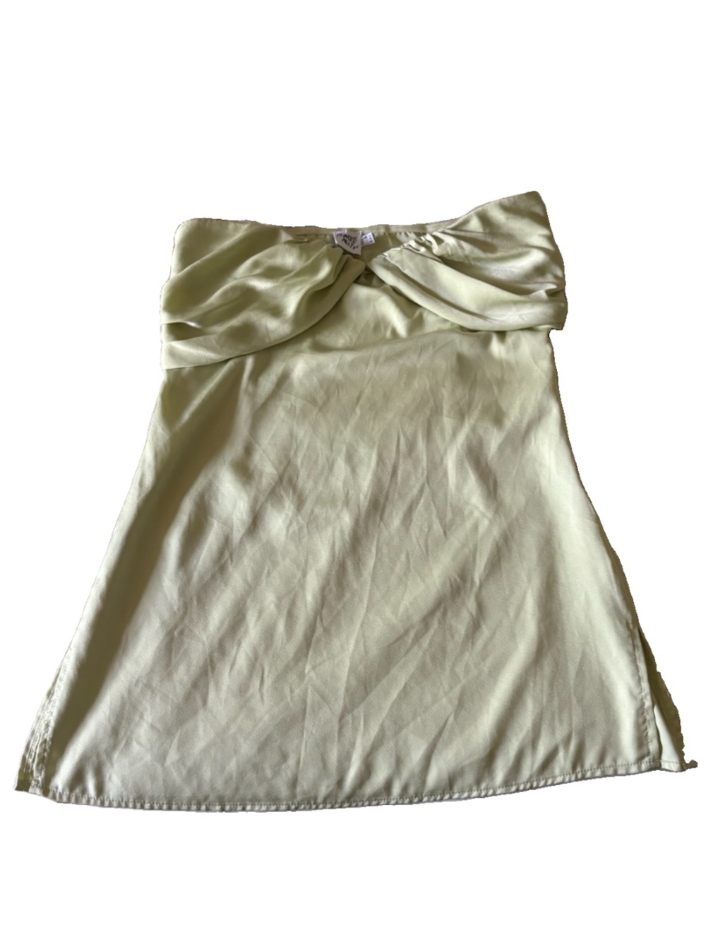 Princess Polly Pale Green Strapless Twist Front Mini Dress